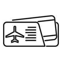 vetor de contorno de ícone de passagem aérea de classe. passagem aérea