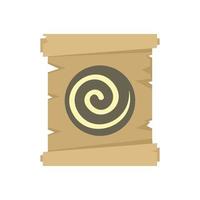 ícone de papiro espiral de hipnose vetor plano isolado