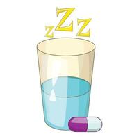 ícone de pílula para dormir, estilo cartoon vetor