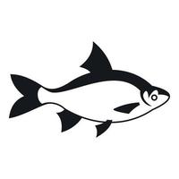 ícone de peixe de rio, estilo simples vetor