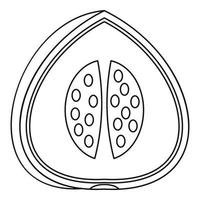 ícone de melancia, estilo de estrutura de tópicos vetor