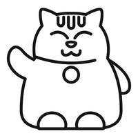 vetor de esboço de ícone de gato de boa sorte. neko japão