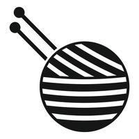 vetor simples de ícone de bola artesanal. malha de lã