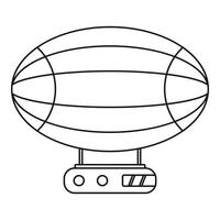 ícone de dirigível aeróstato, estilo de estrutura de tópicos vetor