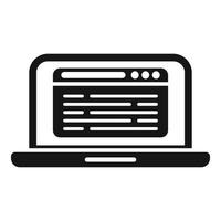 vetor simples do ícone do curso on-line do laptop. pessoas da web