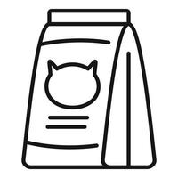 vetor de contorno do ícone do pacote de comida de gato. ração para cachorro