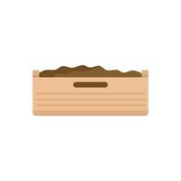 ícone de caixa de madeira de fertilizante vetor plano isolado