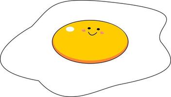 café da manhã. ilustração de ovo frito isolada em branco vetor