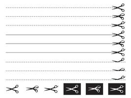 linha pontilhada para corte. portar tesoura. vetor