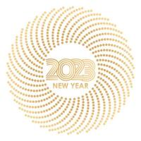 feliz ano novo 2023 fundo com elegantes fogos de artifício dourados. adequado para cartões, banner, convites vetor