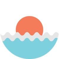 ilustração de sol e mar em estilo minimalista vetor