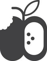ilustração de maçã mordida em estilo minimalista vetor