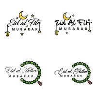 4 melhores frases de eid mubarak dizendo texto de citação ou letras decorativas fontes decorativas script vetorial e tipografia manuscrita cursiva para projetos brochuras banner panfletos e camisetas vetor