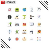 25 ícones criativos sinais e símbolos modernos de dispositivos saca-rolhas seta de comunicação de horror elementos de design de vetores editáveis