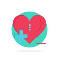 amor saúde hospital cuidados cardíacos abstrato círculo fundo ícone de cor plana vetor