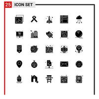 25 ícones criativos sinais e símbolos modernos de conexão site educação web internet elementos de design vetoriais editáveis vetor
