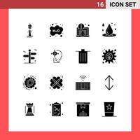 pacote de ícones vetoriais de estoque de 16 sinais e símbolos de linha para aprendizagem de gota de água de spa, elementos de design de vetores editáveis para laptop