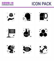 pacote de 25 ícone azul de prevenção de contaminação por vírus corona covid19, como limpeza química de laboratório, assistência médica, vírus viral, elementos de design de vetor de doença de 2019nov