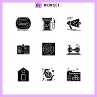 9 ícones em estilo sólido. símbolos de glifos em fundo branco. sinais vetoriais criativos para web móvel e impressão. vetor