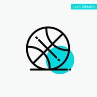 bola de basquete esportes eua turquesa destaque círculo ponto ícone vetor