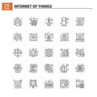 25 internet das coisas conjunto de ícones de fundo vetorial vetor