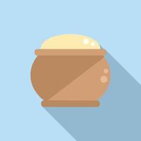 vetor plana de ícone de massa de pastelaria. farinha de pizza