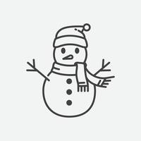 boneco de neve com vetor de chapéu. modelo de ícone de boneco de neve. ícone do símbolo de inverno. elemento de design de cartão de natal e ano novo. ilustração vetorial