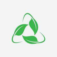 ilustração vetorial de ícone de folha, design de logotipo de reciclagem de folha, design de logotipo ecológico vetor