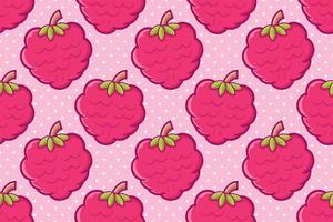 ilustração em vetor padrão perfeito de fruta framboesa rosa