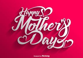 Vector feliz dia das mães lettering fundo