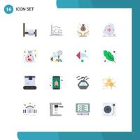 conjunto de 16 sinais de símbolos de ícones de interface do usuário modernos para bolsa de saúde capital saúde clínica pacote editável de elementos de design de vetores criativos