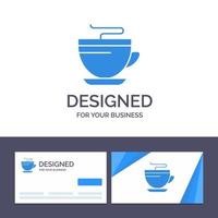 cartão de visita criativo e modelo de logotipo chá xícara de café limpeza ilustração vetorial vetor