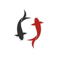 ícone de vetor de logotipo de peixe koi