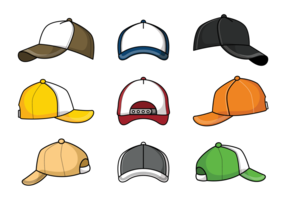 Vetor dos ícones do chapéu do camionista