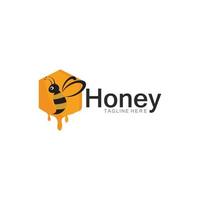 vetor de design de modelo de logotipo de mel, emblema, conceito de design