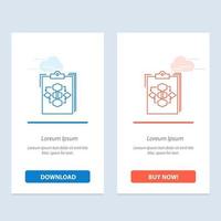 área de transferência diagrama de negócios fluxo processo fluxo de trabalho azul e vermelho baixe e compre agora modelo de cartão de widget da web vetor