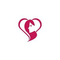 design de ilustração de ícone de vetor de logotipo de mulheres de amor