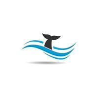 ilustração de ícone vetorial de modelo de logotipo de barbatana de tubarão vetor
