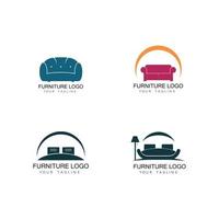 modelo de ícone de design de logotipo de sofá de móveis. vetor de design de interiores de decoração para casa