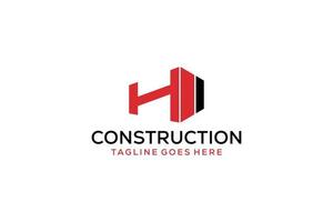 letra h para logotipo de remodelação imobiliária. elemento de modelo de design de logotipo de construção de arquitetura de construção. vetor