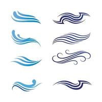 conjunto de vetores de modelo de logotipo de onda e gota d'água