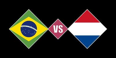 conceito de bandeira brasil vs holanda. ilustração vetorial. vetor