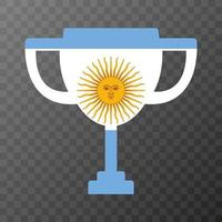 taça do vencedor da competição na cor da argentina. ilustração vetorial. vetor