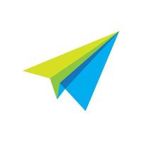 ilustração de imagens de logotipo de origami de avião vetor