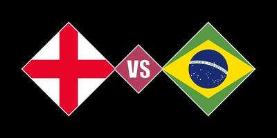 conceito de bandeira inglaterra vs brasil. ilustração vetorial. vetor