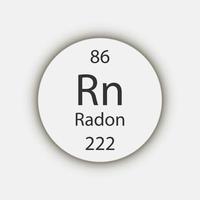 símbolo de radônio. elemento químico da tabela periódica. ilustração vetorial. vetor