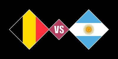 Bélgica vs conceito de bandeira argentina. ilustração vetorial. vetor