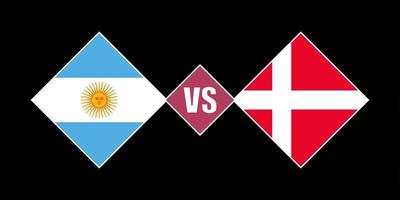 conceito de bandeira argentina vs dinamarca. ilustração vetorial. vetor