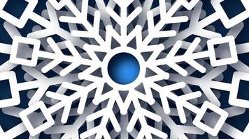 fundo azul escuro de natal com flocos de neve de brilho de papel branco. decoração de férias de flocos de neve de ano novo. ilustração vetorial vetor