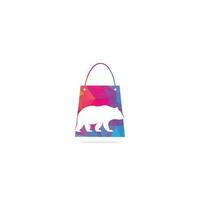 vetor de designs de ícone de logotipo de conceito de sacola de compras de urso. tem conceitos de logotipo. símbolo do ícone.